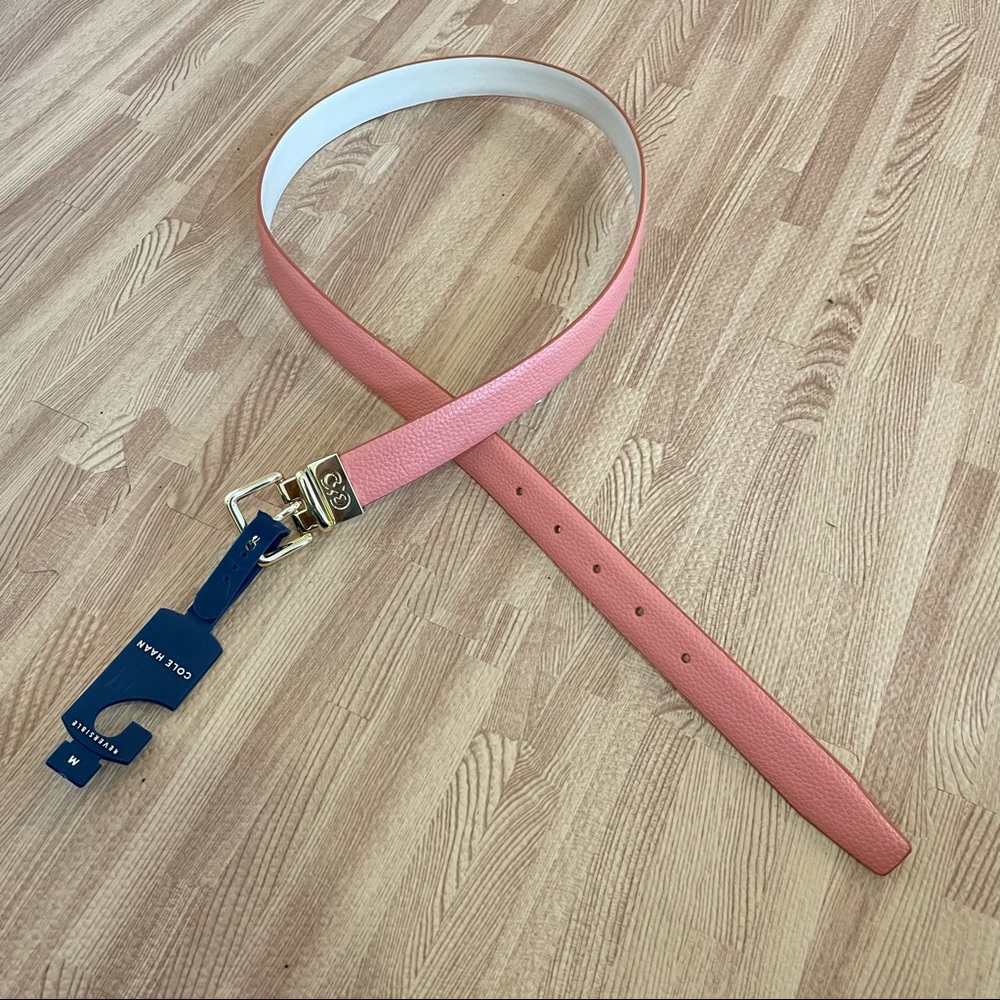 Cole Haan Leather Pink Tan Reversible Belt Medium - Picture 4 of 9